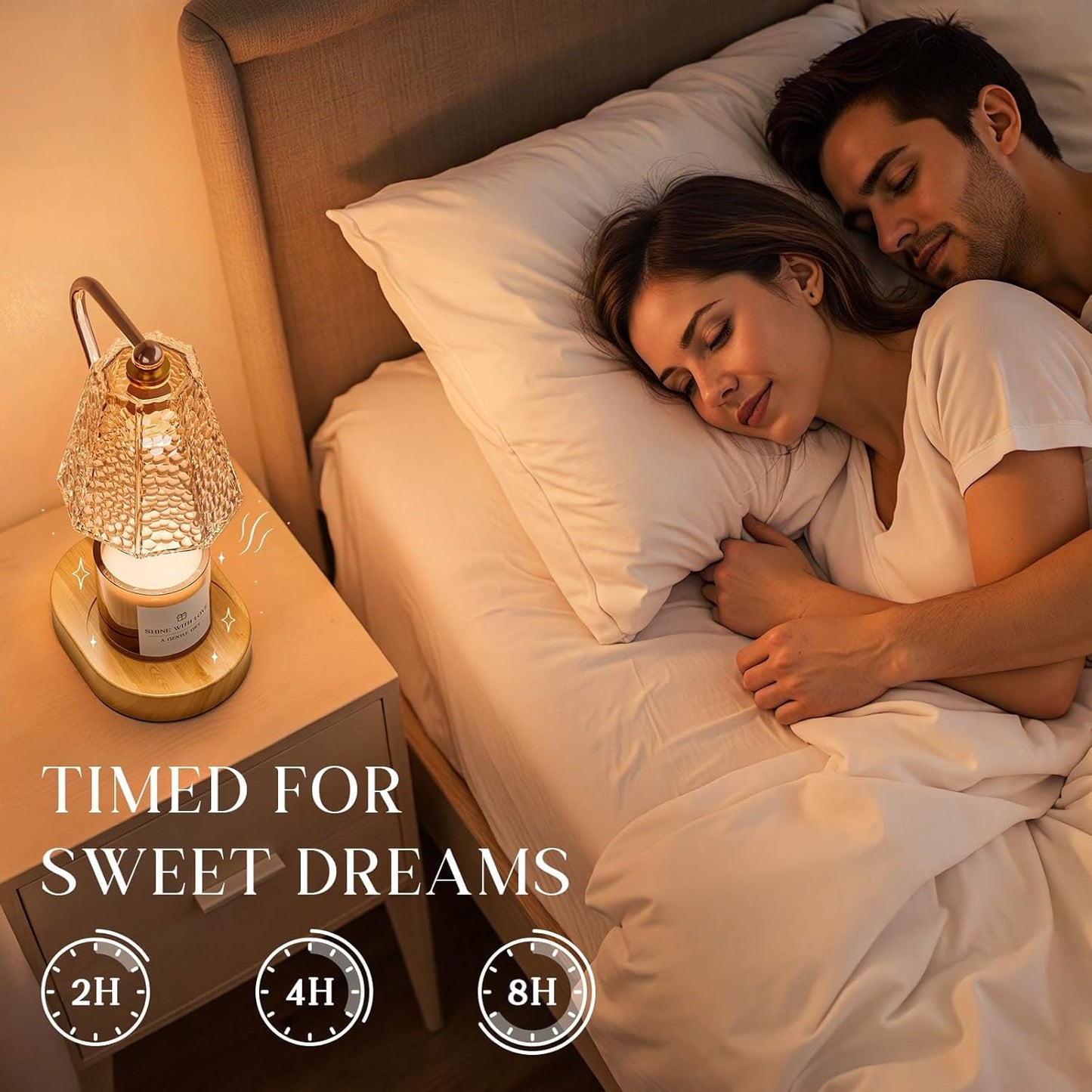 MOLDPOLD Amber Dimmable Table Lamp with Timer for Scented Wax Melts NEW