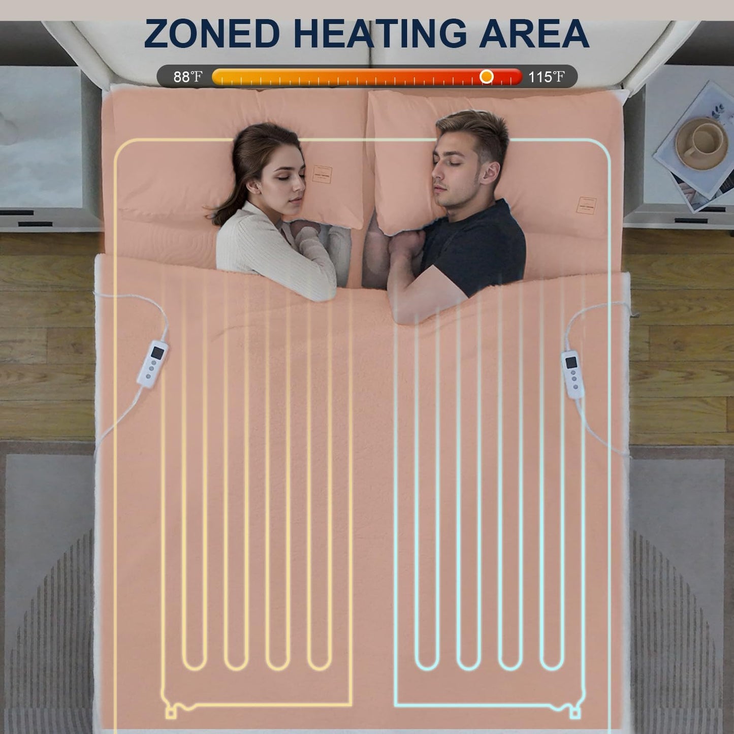 YDW Electric Mattress Pad Fully Fitted Heated Underblanket Air-Layer DOUBLE NEW