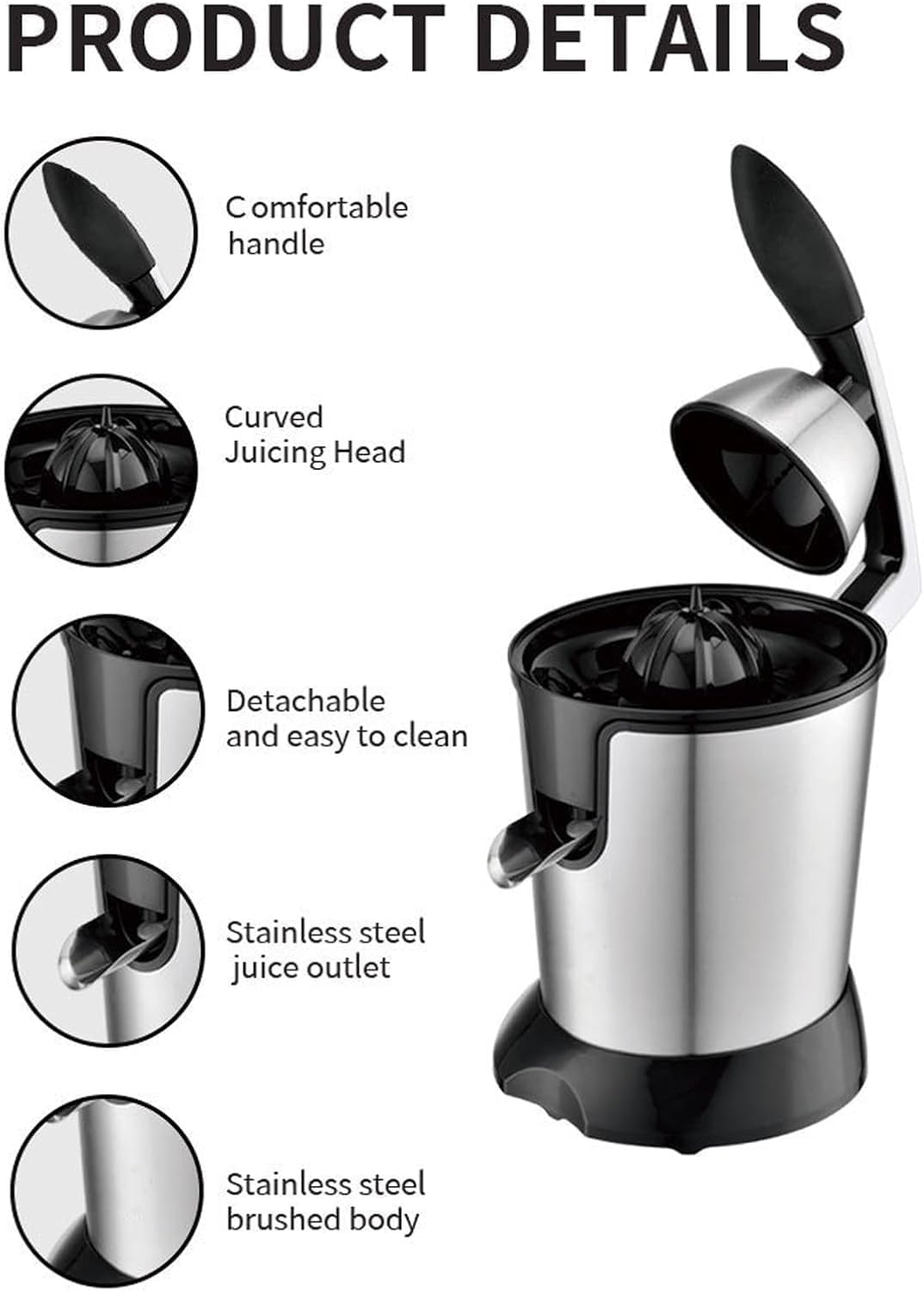 ABDULWEN Stainless Juicers Steel Citrus Juicer Squeezer for Effortless DEMO