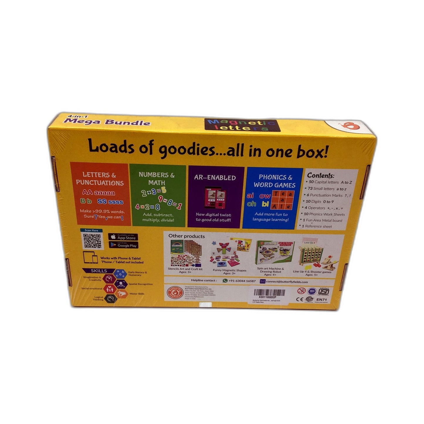 Butterfly Fields 4-in-1 Educational Learning Kit Alphabet Math Phonics NEW