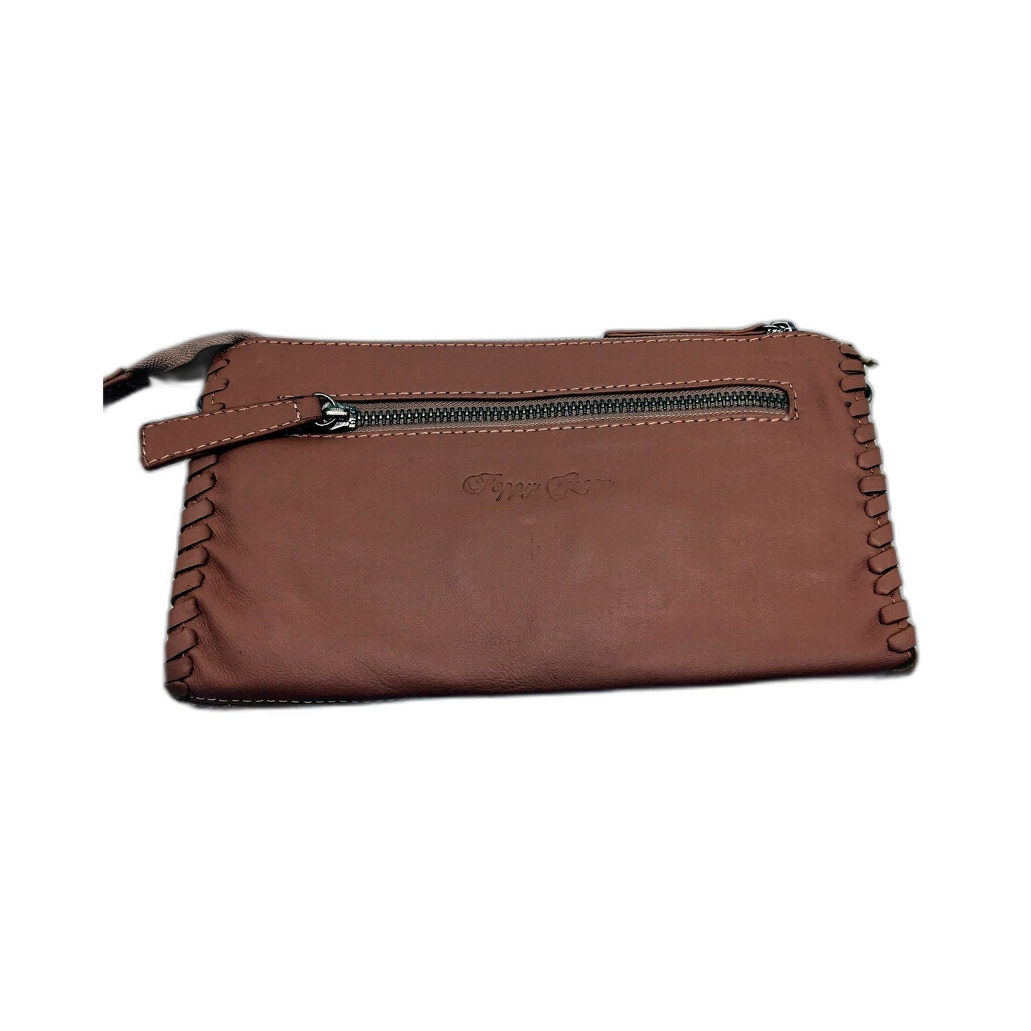 Poppy Green Pink Leather Clutch Bag - Stylish Everyday Purse for Women NEW