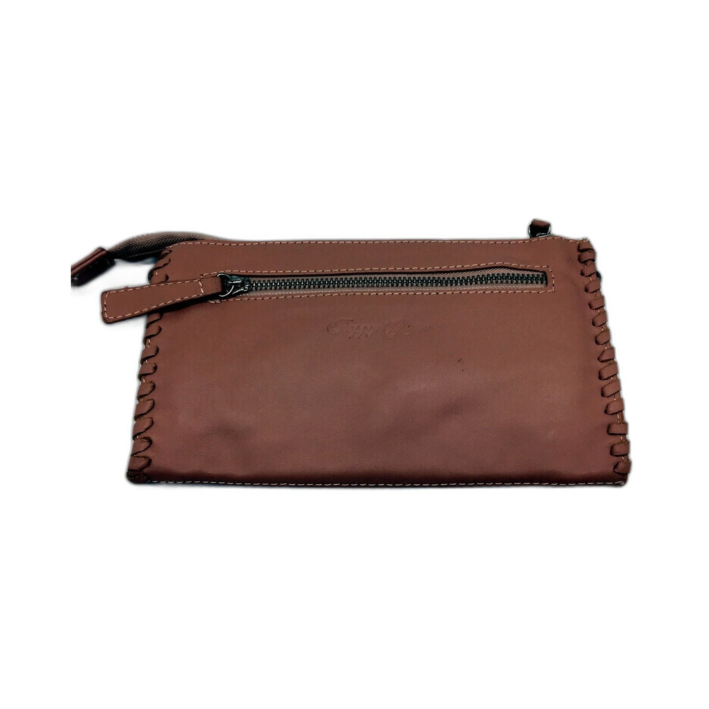 Poppy Green Pink Leather Clutch Bag for Women - Stylish Handbag Accessory NEW