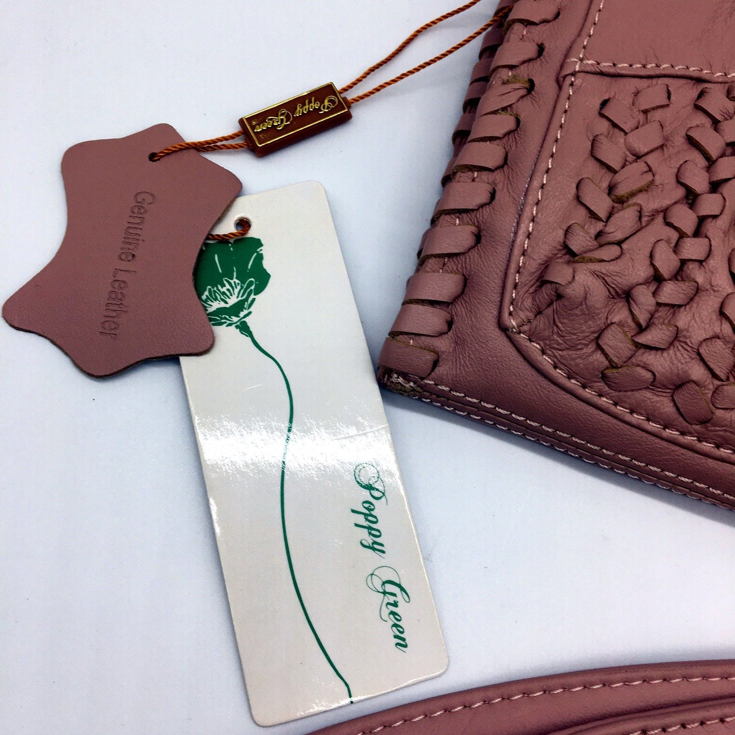 Poppy Green Leather Wristlet Zipper Wallet Clutch Purse with Wrist Strap NEW