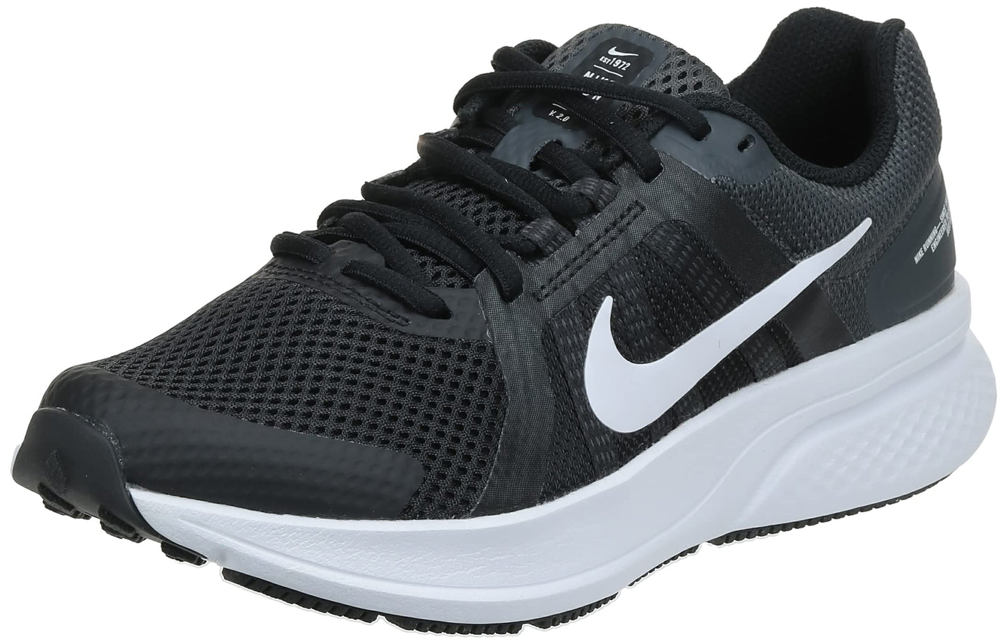 Nike Run Swift 2 Black White Dk Smoke Grey Road Running Shoes Women US 10 NEW