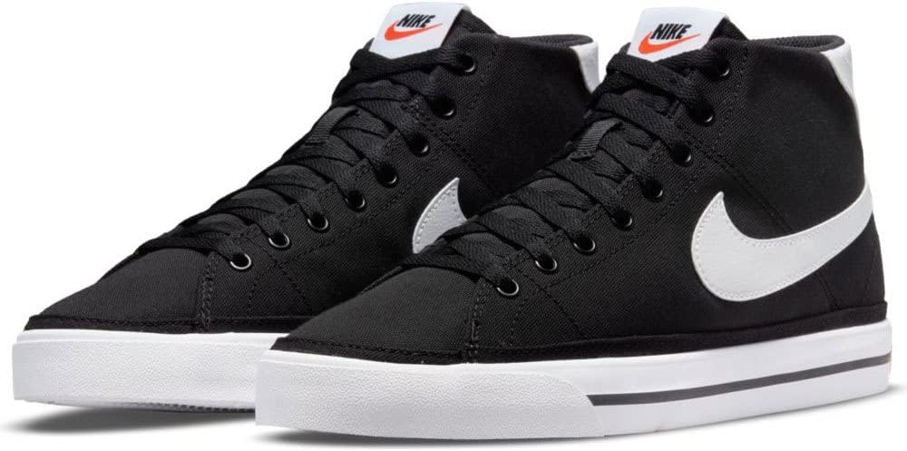 Nike Court Legacy Canvas Mid Black White Team Orange Trainers Youth US 9 NEW
