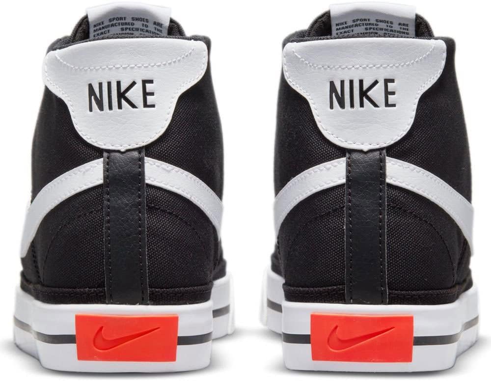 Nike Court Legacy Canvas Mid Black White Team Orange Trainers Youth US 9 NEW