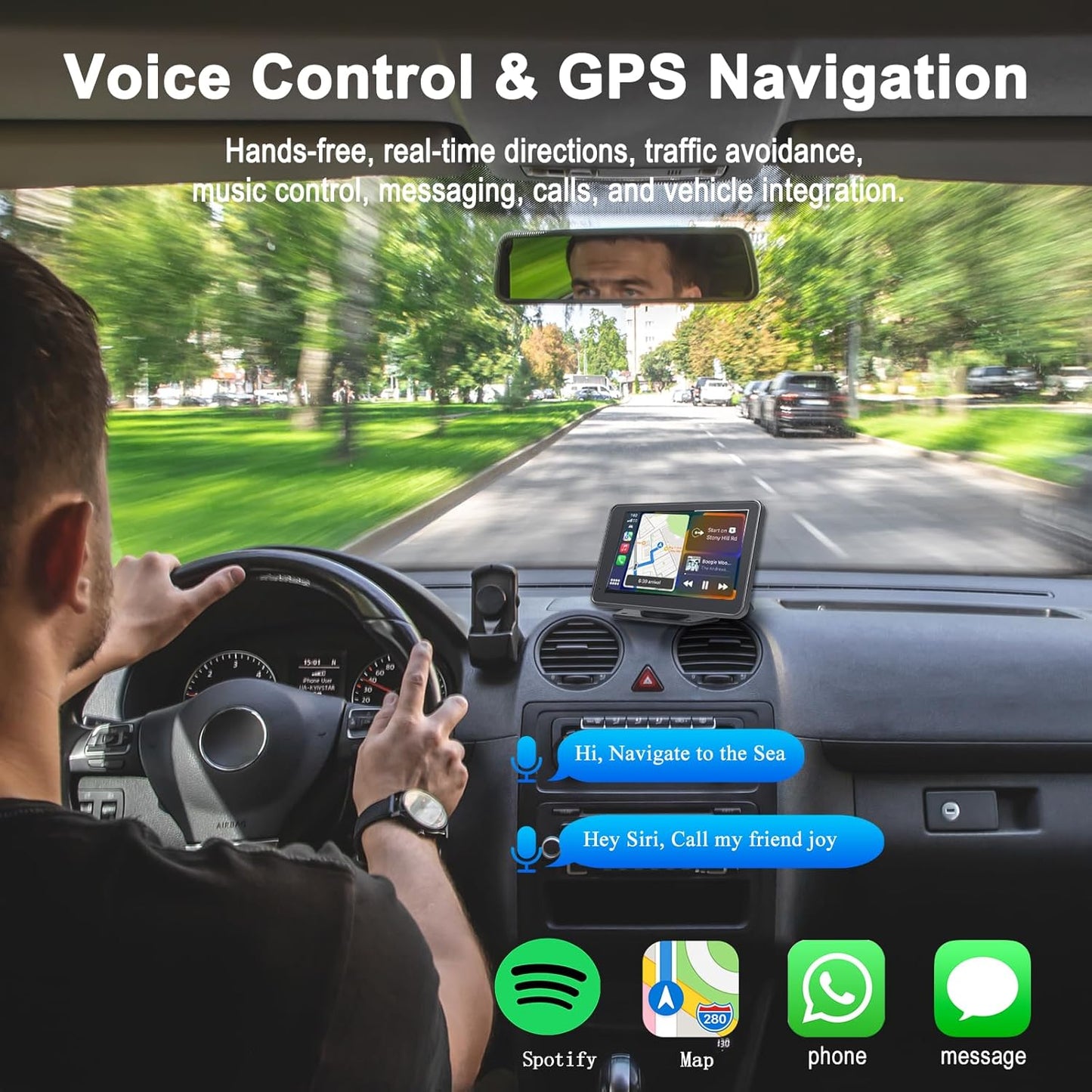 Plimpton Portable CarPlay Wireless Android Auto On-Dash-Monitoring Screen DEMO