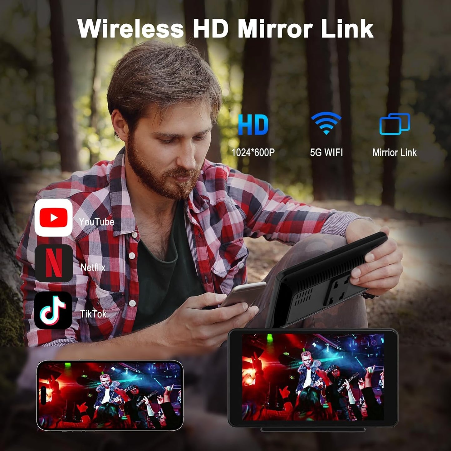 Plimpton Portable CarPlay Wireless Android Auto On-Dash-Monitoring Screen DEMO