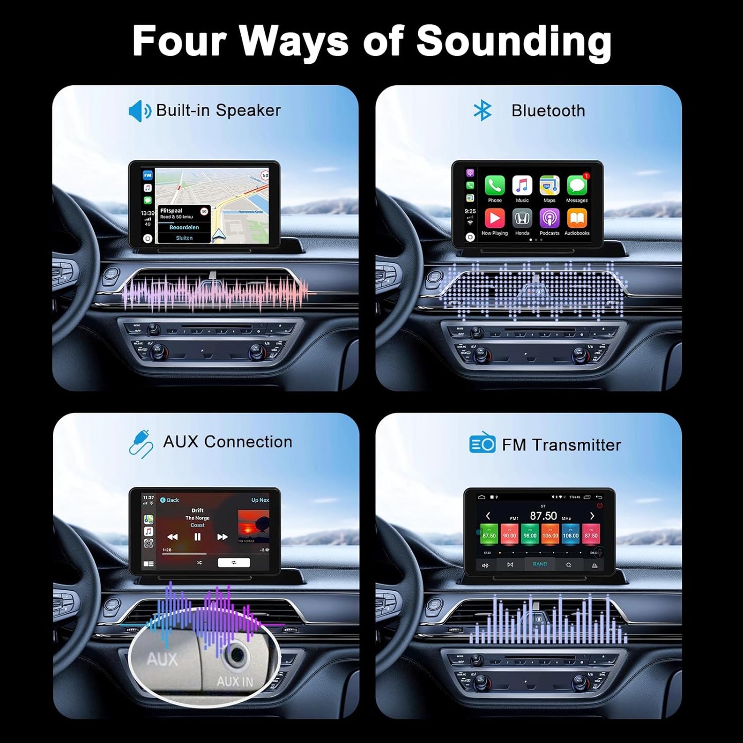 Plimpton Portable CarPlay Wireless Android Auto On-Dash-Monitoring Screen DEMO