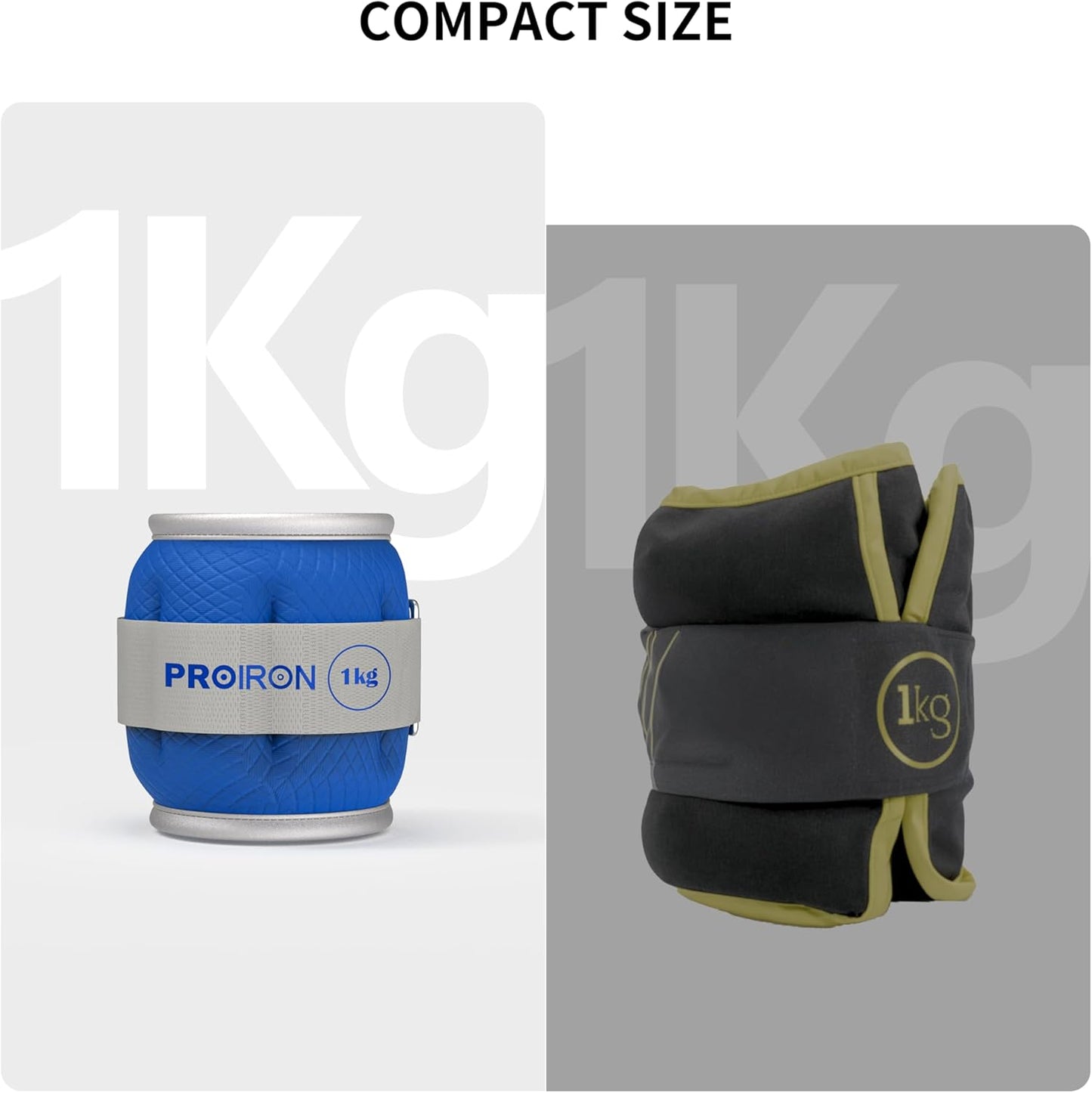 PROIRON Reflective Wrist Ankle Weights 2kg Leg Arm One Size Blue 1kg x 2 NEW
