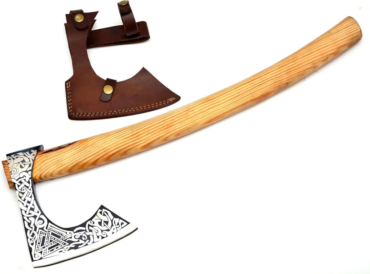 LIFAFA Forged Carbon Steel Novelty Display Viking Axe with Rose Wood Handle NEW