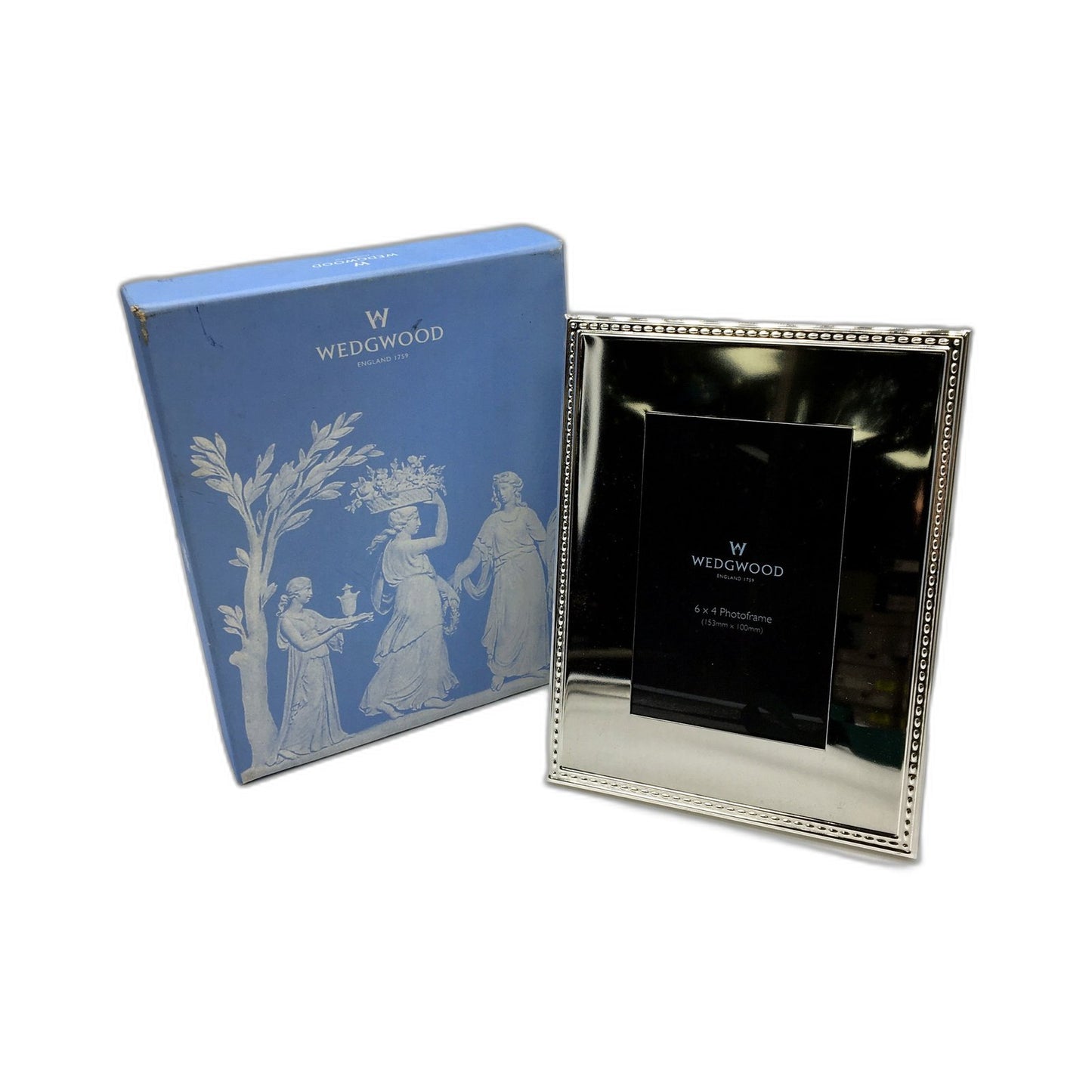 VINTAGE Wedgwood Wishes Silver Decorative 6x4 Inch Picture Frame In Box