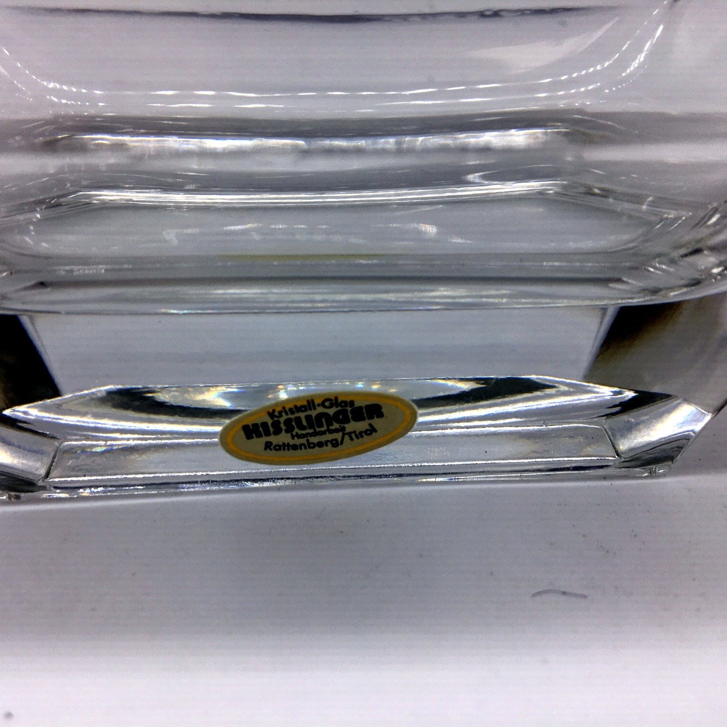 VINTAGE Kisslinger Crystal Liquor Decanter Glass Etched Decal Motif