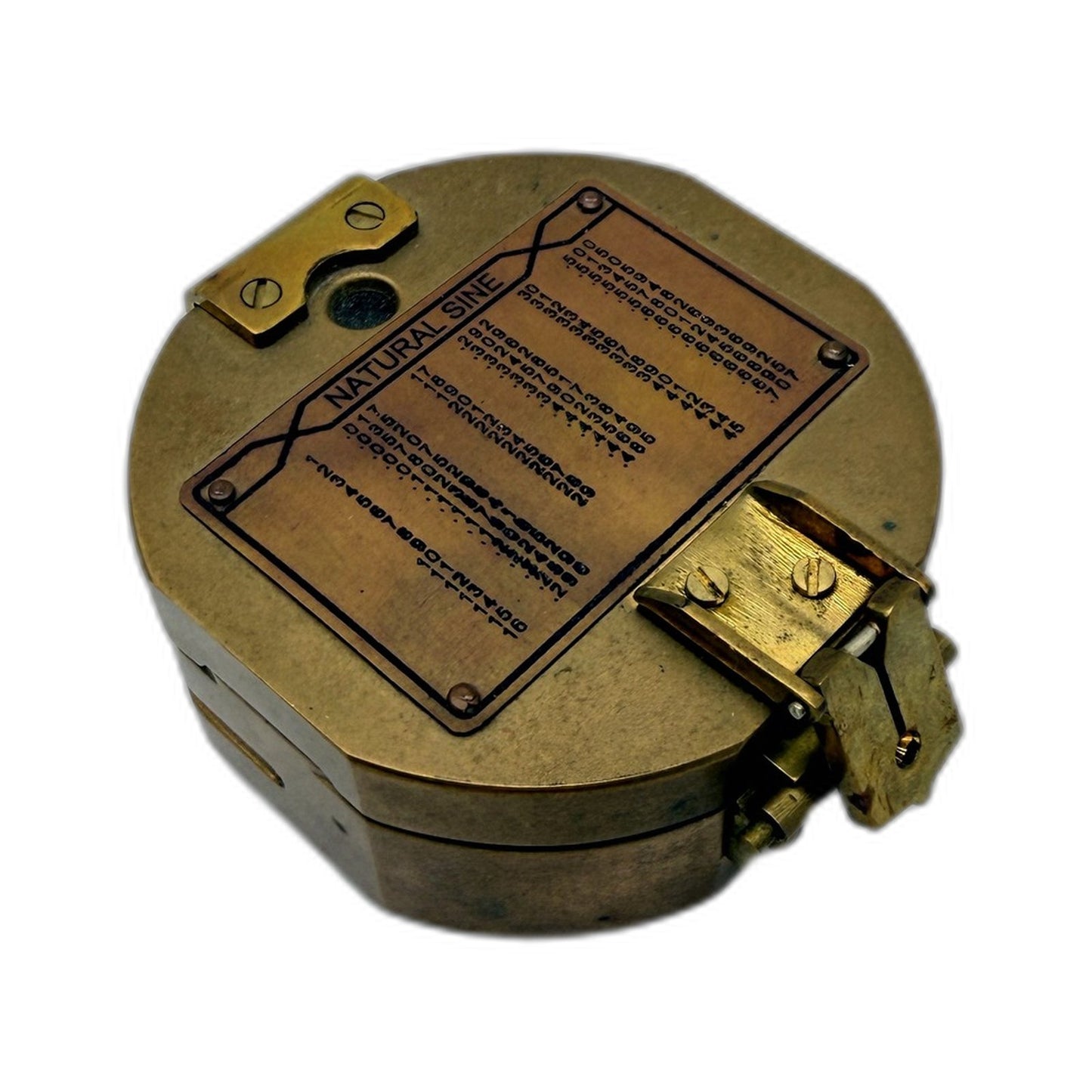 Natural Sine Vintage Heavy Brass Compass Navigation Tool Antique Style Replica