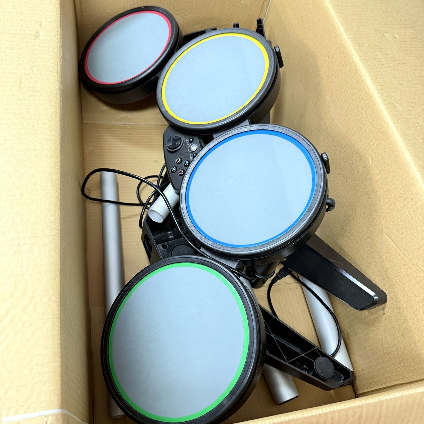 VINTAGE 2007 PS2 PS3 Rock Band Instrument Edition Drums & Fender Guitar