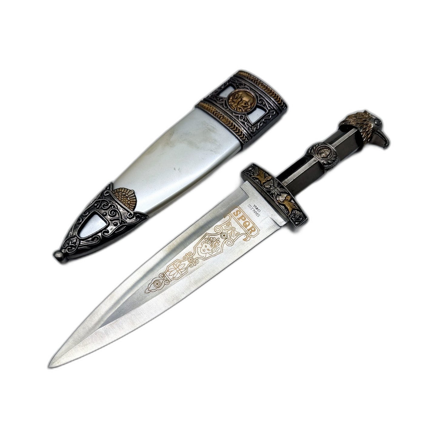 SPQR Decorative Dagger Heavy Metal Stainless Steel Blade With Ornate Sheath