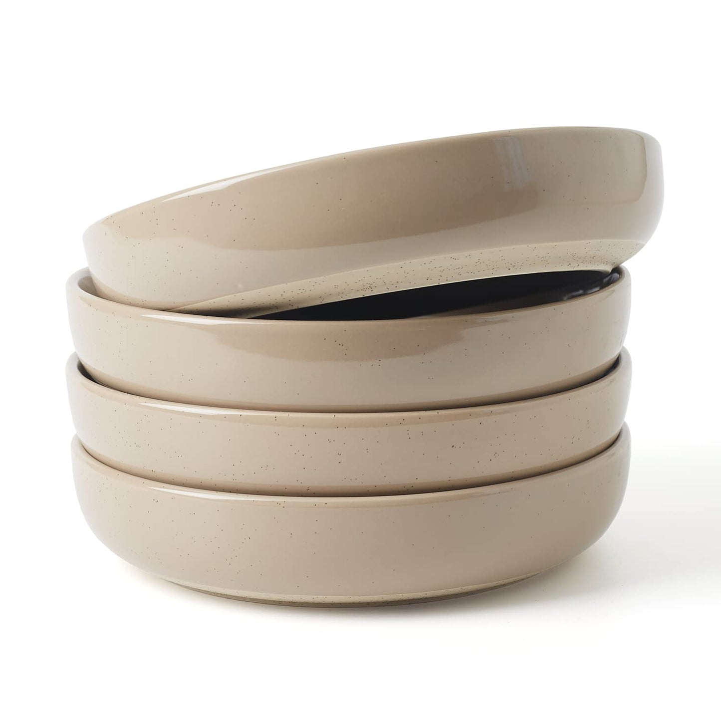 famiware Milkyway Stoneware Salad Pasta Bowl Set of 4 Cinnamon Brown NEW