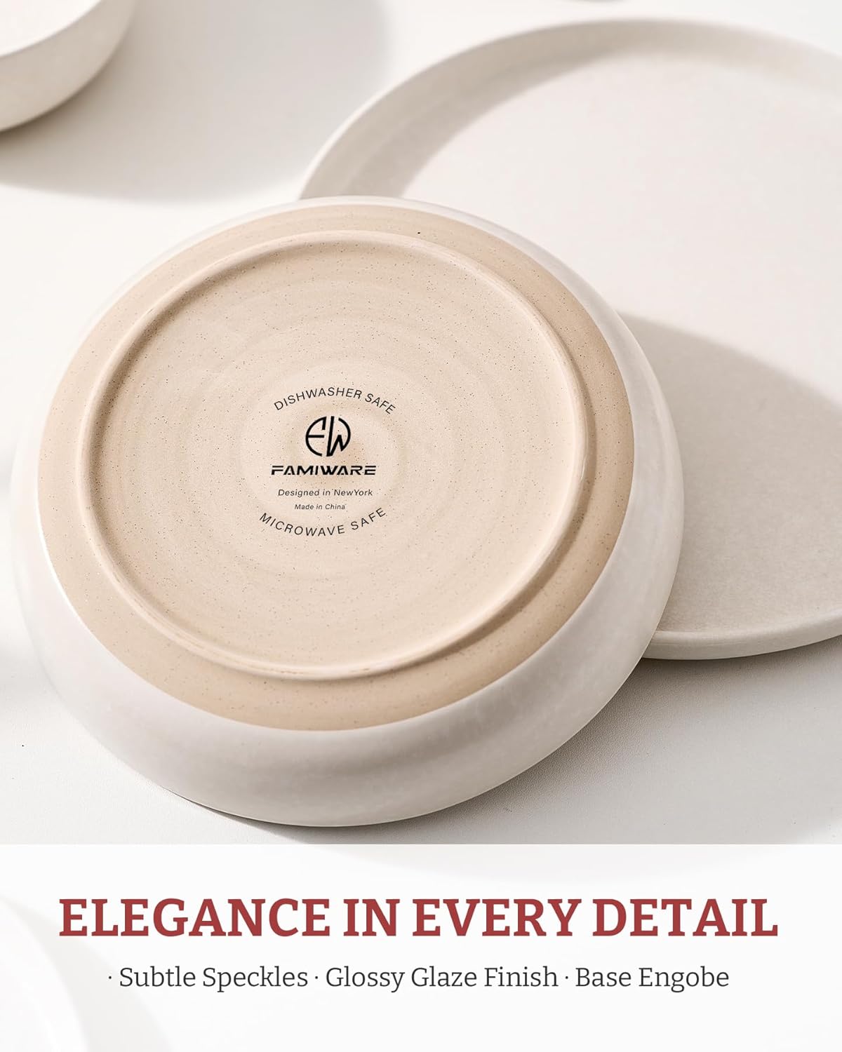 famiware Milkyway Matte White Salad Bowls Set of 4, 8.5" Large Serving NEW