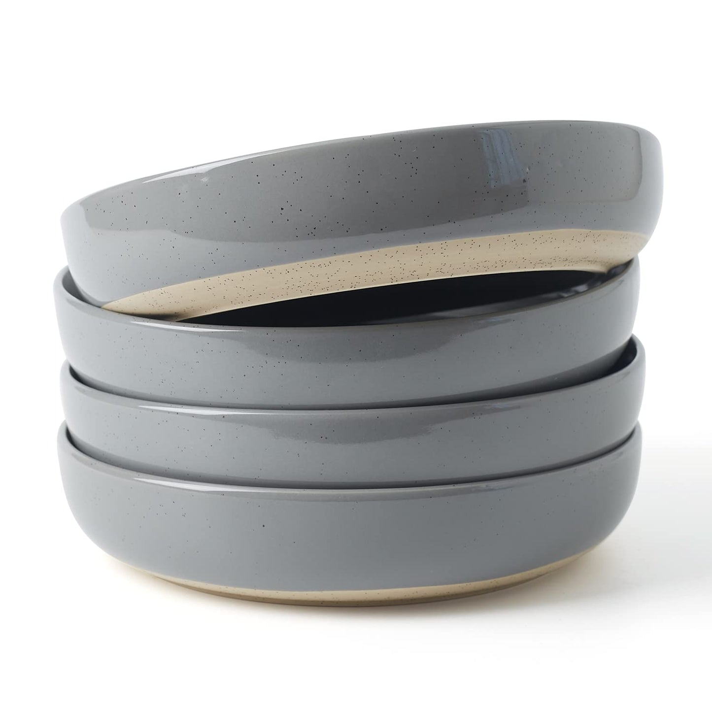 famiware Milkyway Dark Gray Stoneware Salad Bowls Set of 4 - Piece NEW