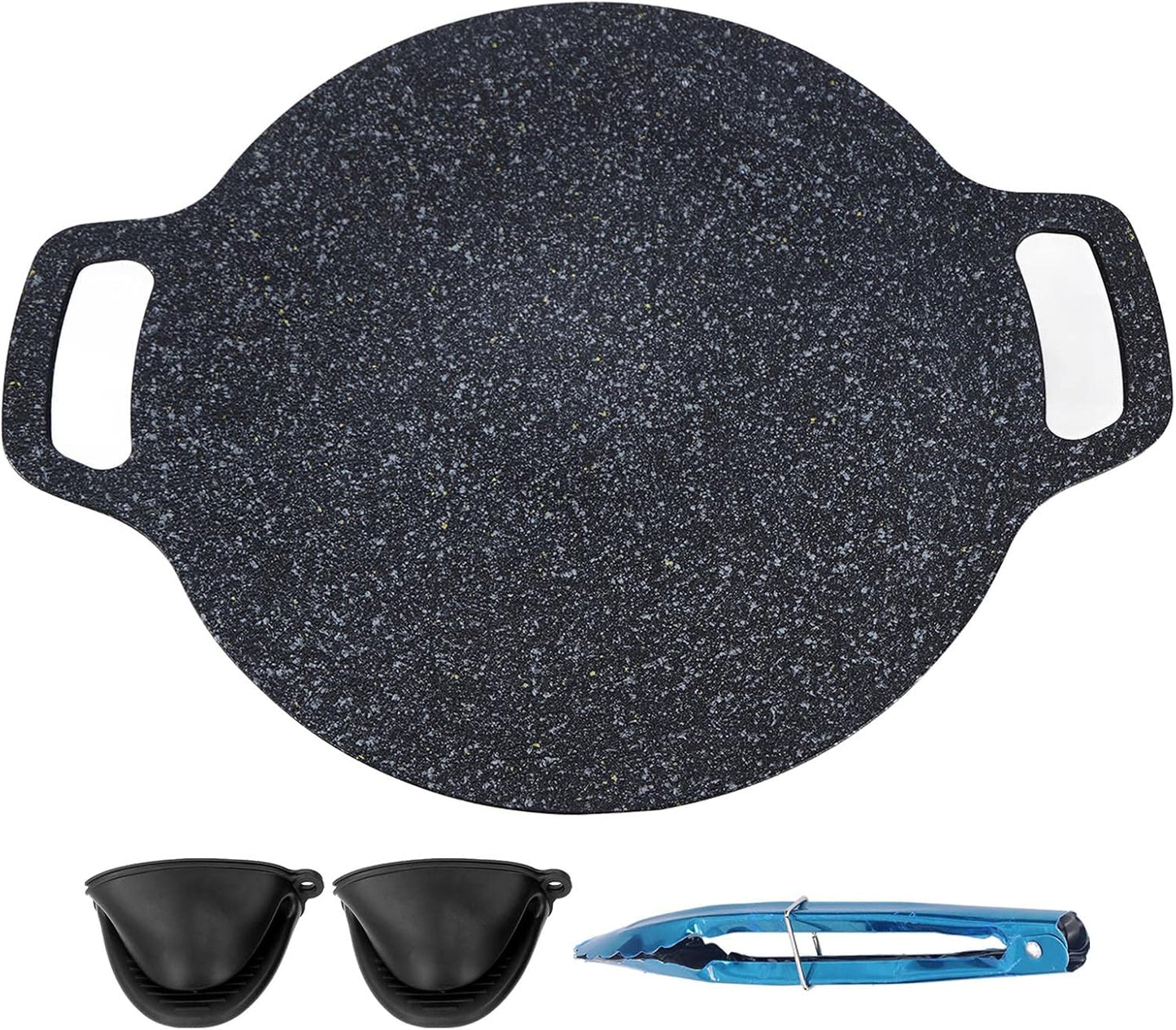 woshow Aluminum Round Griddle Pan Medical Stone Coating Easy to Clean 28cm NEW