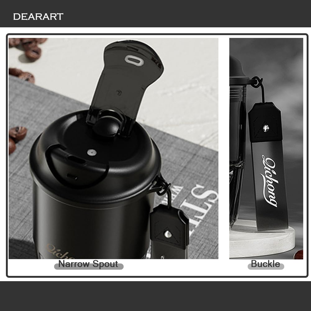 DEARART 420ml Sports Water Bottle Coffee Leakproof Tritan Material Black NEW