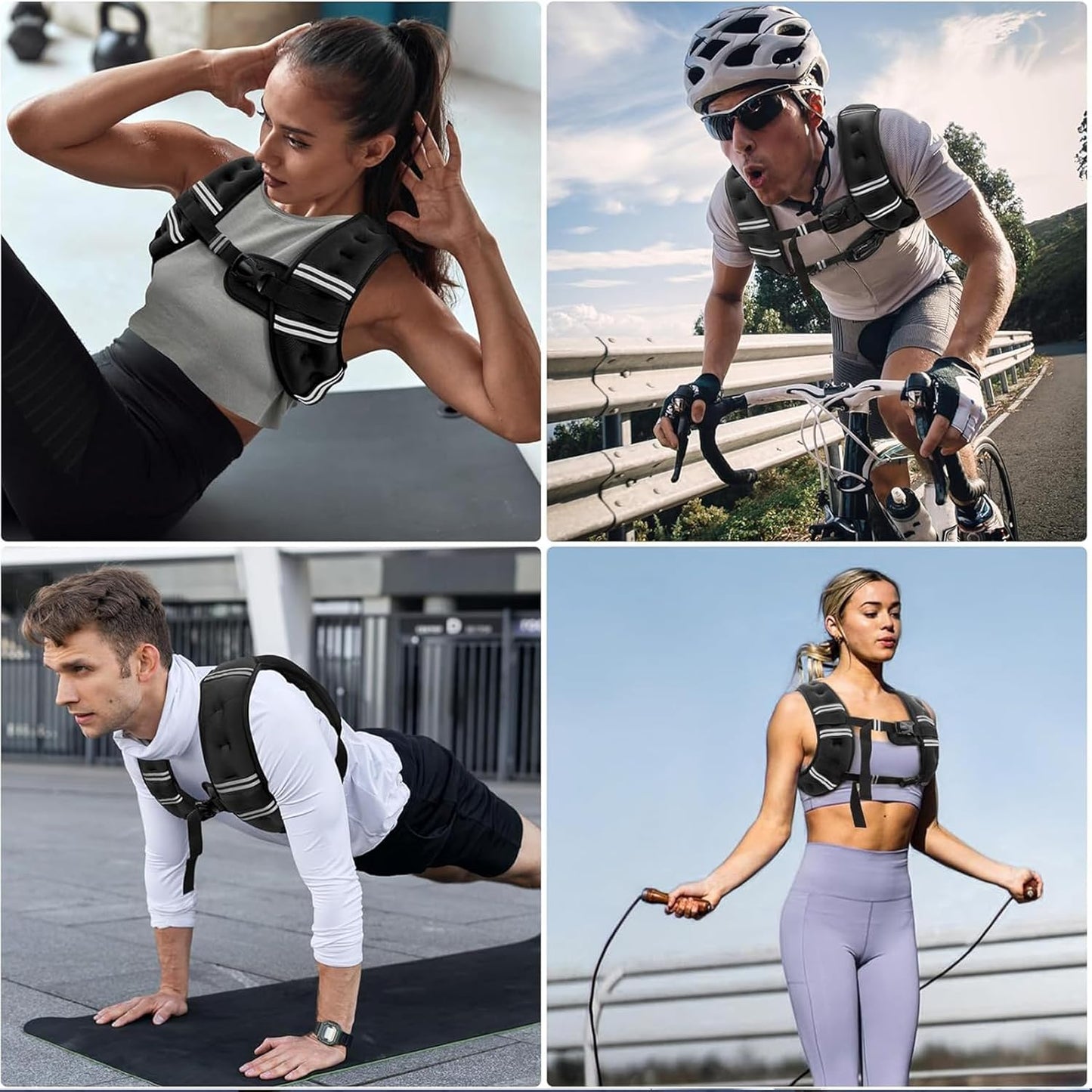 Profully 12lb Weighted Vest Strength Training Walking Reflective Black 5.2kg NEW