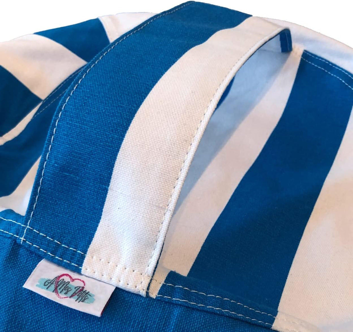 À Mes Petits Extra Large 96.5cm Round Blue & White Striped Bean Bag Cover NEW