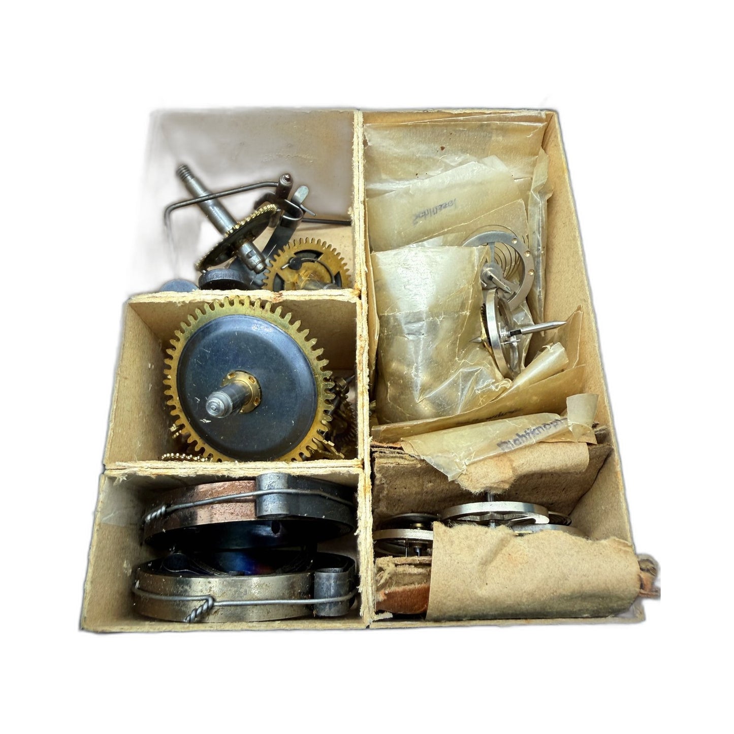 VINTAGE Clock Movement Parts By Peter Weckerwerk Ersatzteilpackung In Box