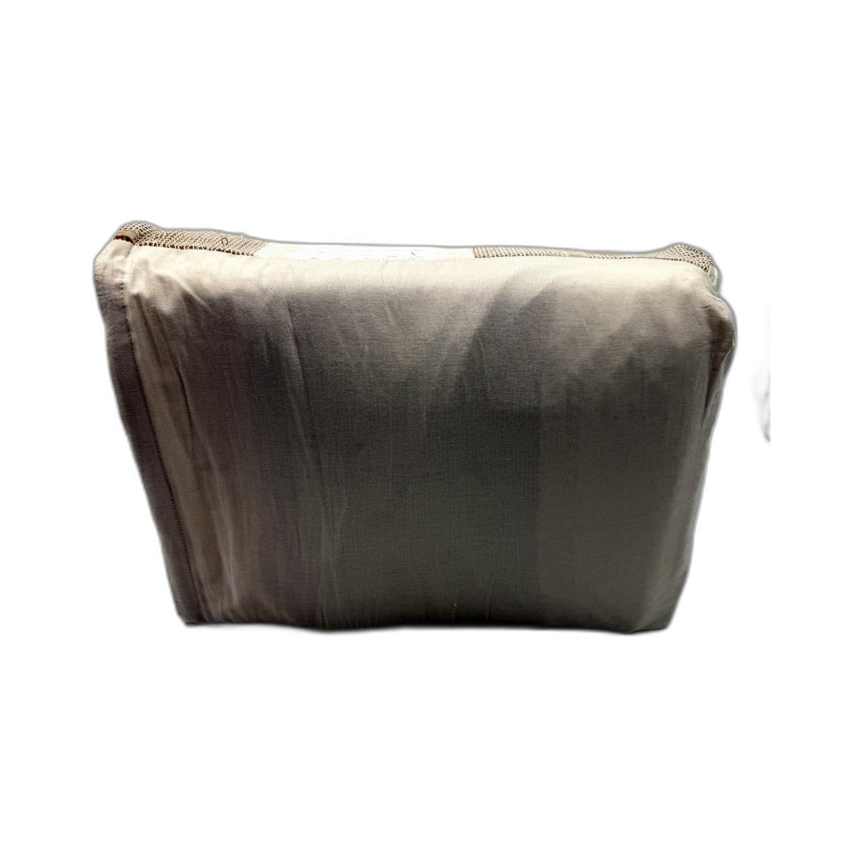 Knit Weave Texture Reversible Cotton Quilt Cover Set Beige & White King Size NEW