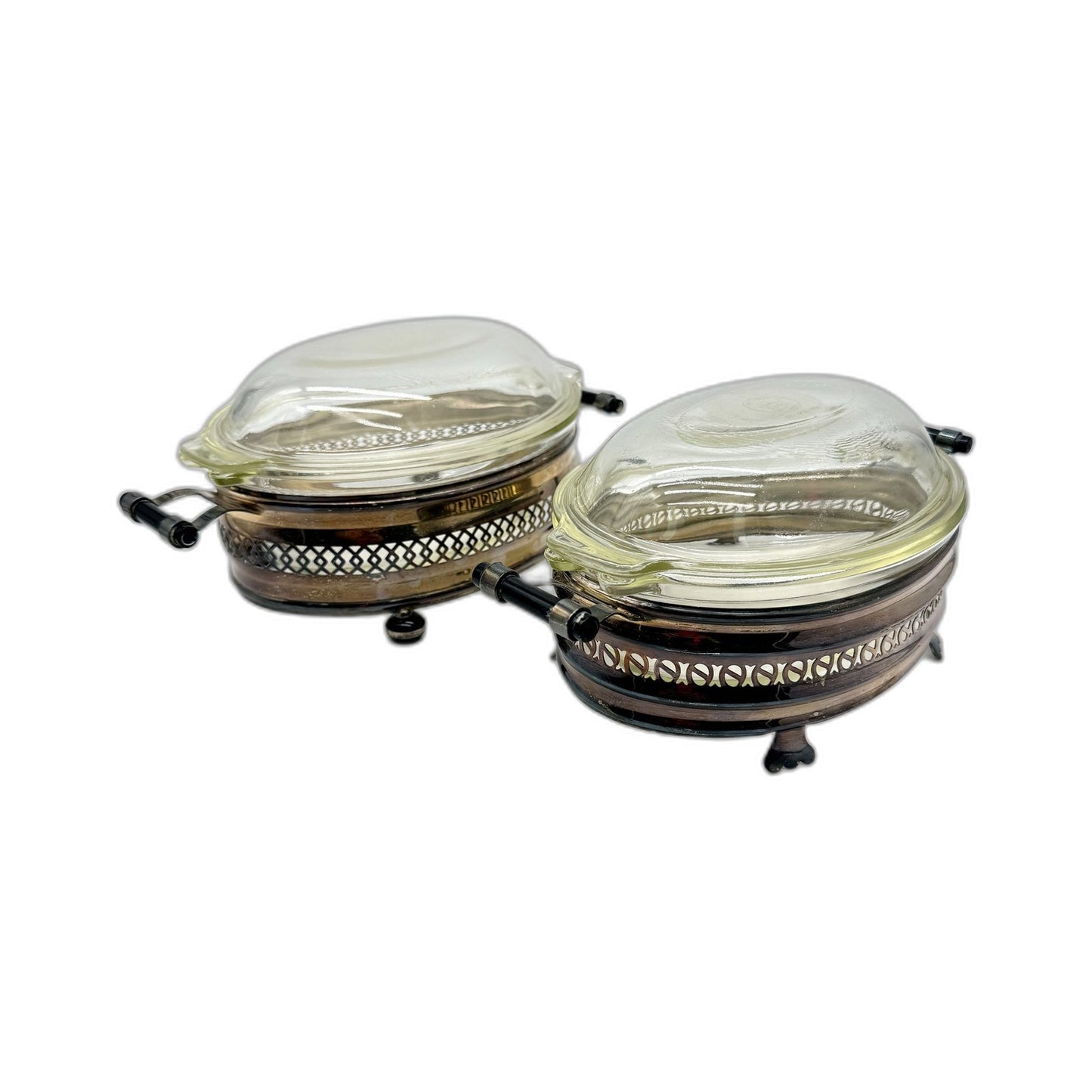 VINTAGE Pyrex Glass Bakeware Metal Stand Serving Set With Baking Dishes AUS MADE