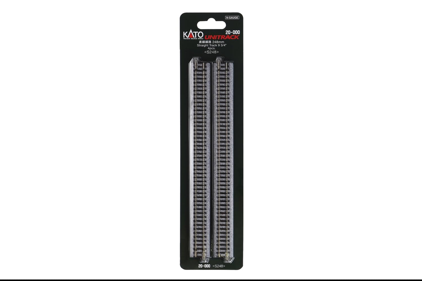 Kato N 248mm 9-3/4" Straight Plastic Accessories for Model Trains 4 Pieces NEW
