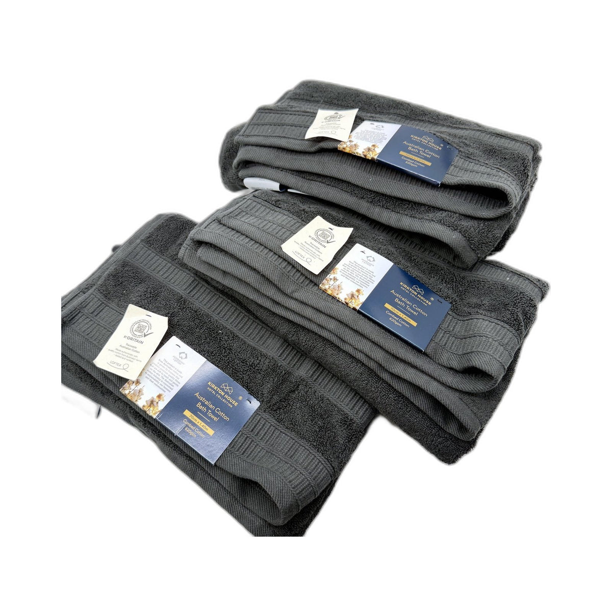 Soft & Absorbent 3 Piece Charcoal Grey Baths Towel Luxury Cotton NEW