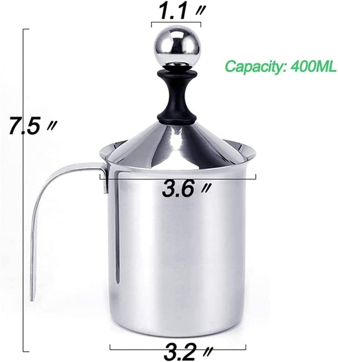 Stainless Steel Manual Milk Frother and Foamer with Filter Screen DEMO