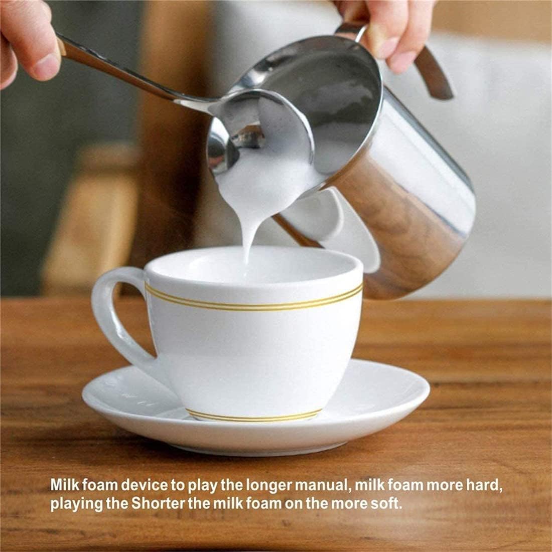 Stainless Steel Manual Milk Frother and Foamer with Filter Screen DEMO