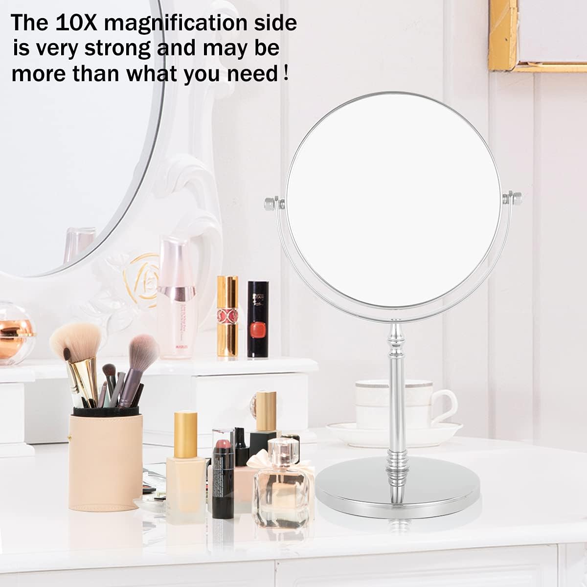 TAOKEY 8" Makeup Mirror with 10X Magnification, Double Sided, Round NEW