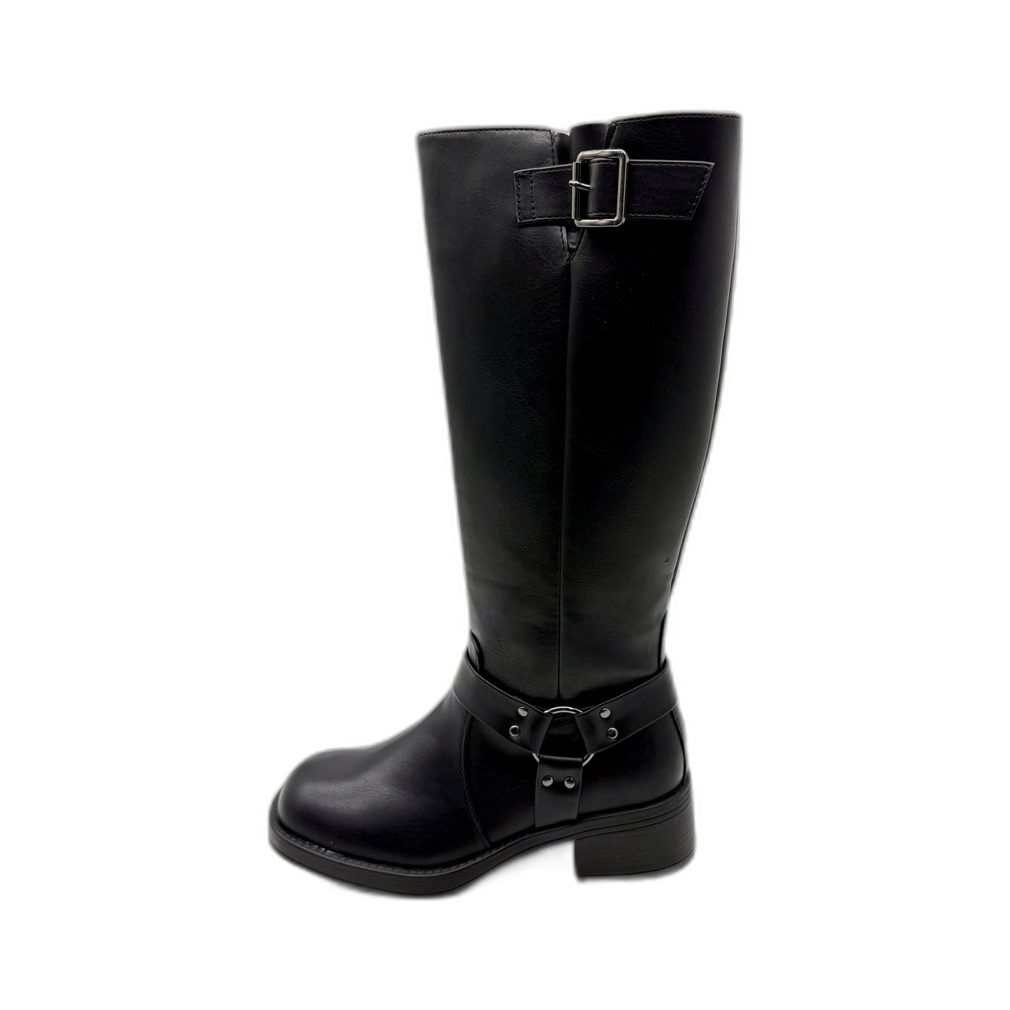 Therapy Womens Black Faux Leather Knee-High Zip Up Boots Size US 6 DEMO
