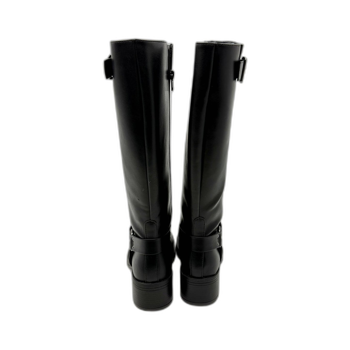 Therapy Womens Black Faux Leather Knee-High Zip Up Boots Size US 6 DEMO