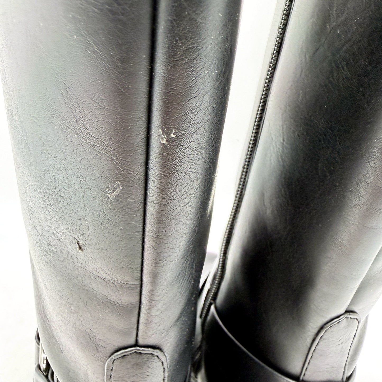Therapy Womens Black Faux Leather Knee-High Zip Up Boots Size US 6 DEMO