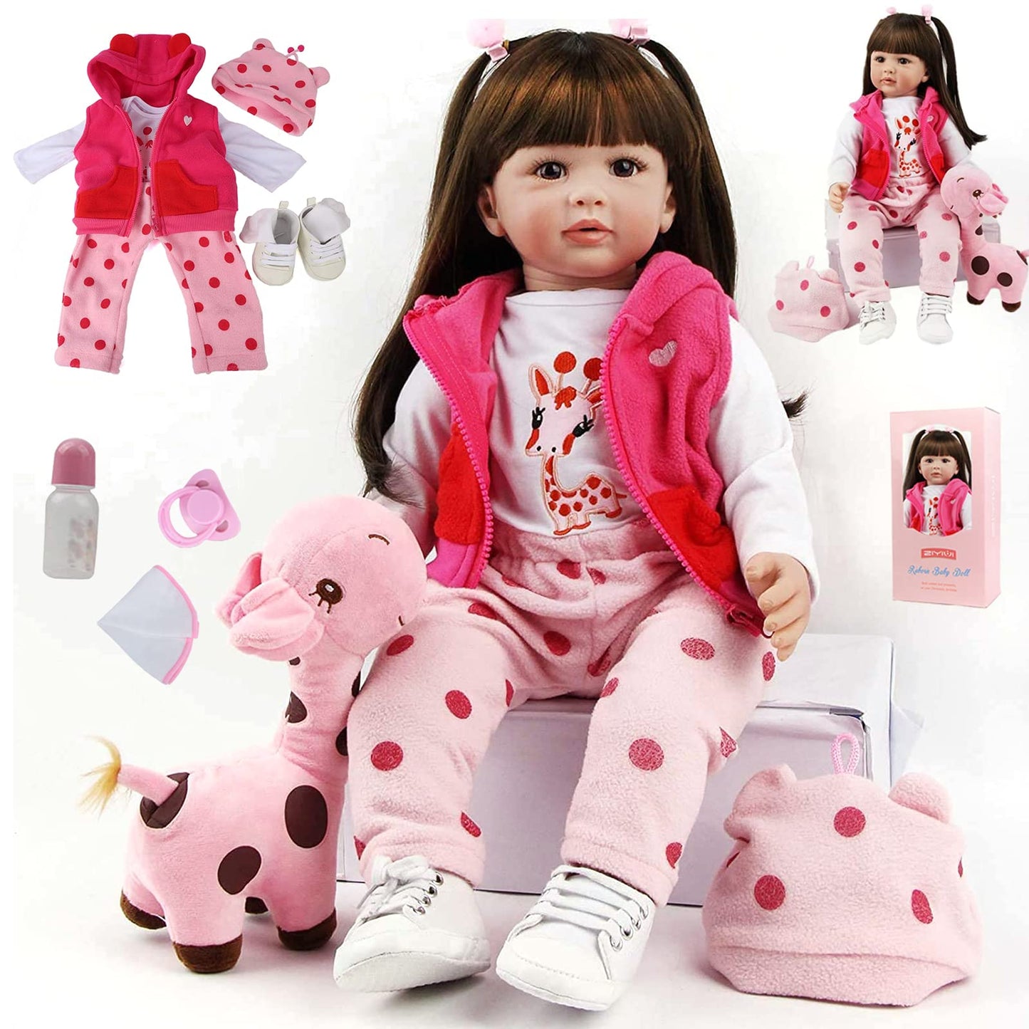 ZIYIUI 20" Dolls Soft Vinyl Silicone Lifelike Handmade Reborn Baby Doll, NEW