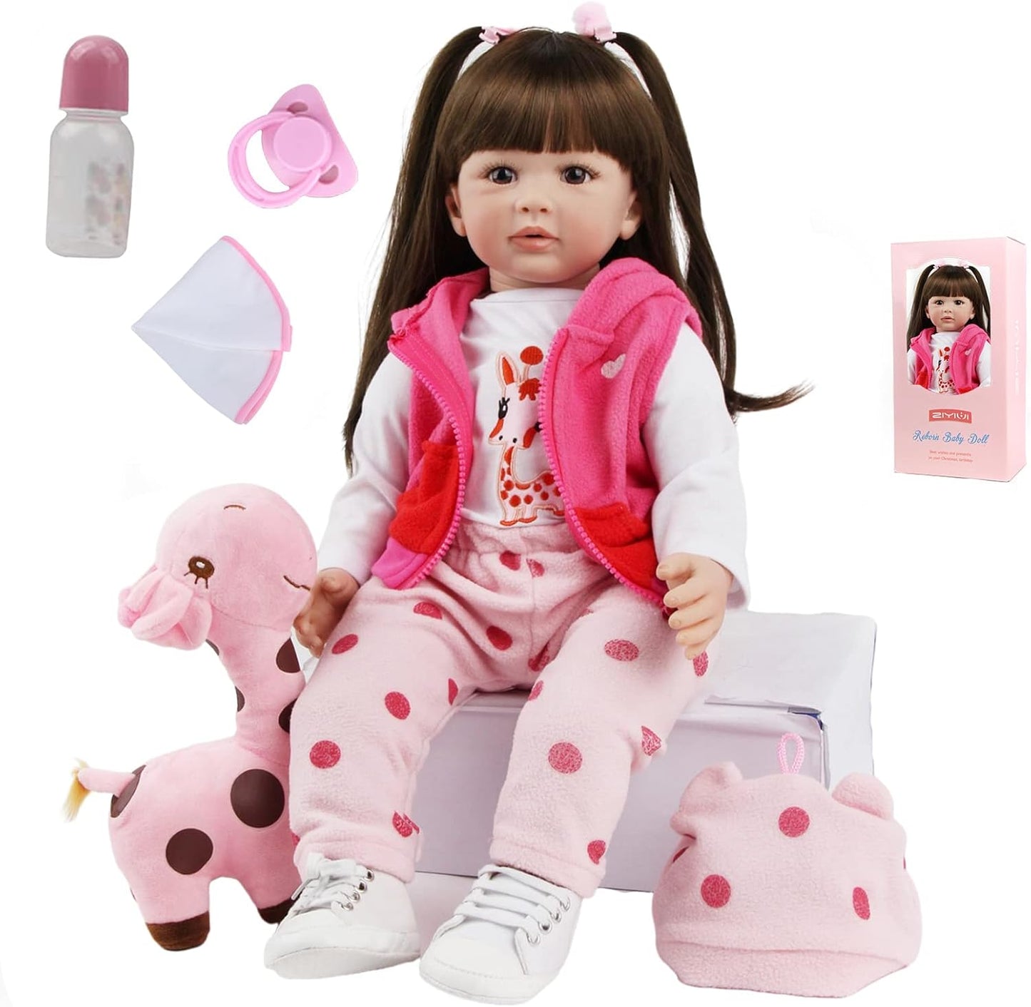 ZIYIUI 20" Dolls Soft Vinyl Silicone Lifelike Handmade Reborn Baby Doll, NEW