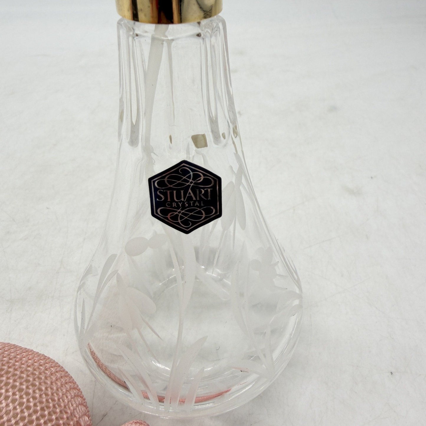 Stuart Crystal Clear Glass Full Lead Crystal Decorative Perfume Atomizer Sprayer