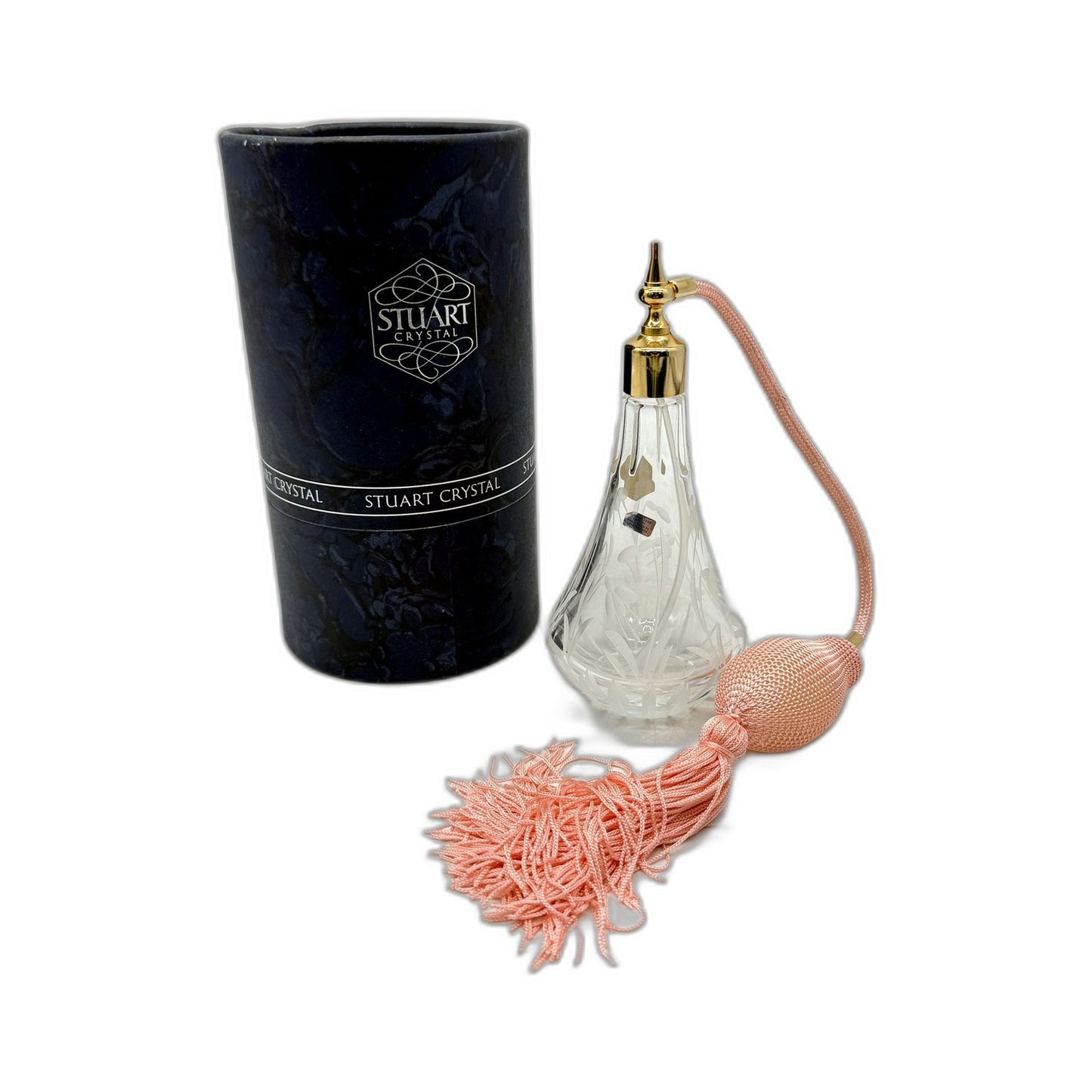 Stuart Crystal Clear Glass Full Lead Crystal Decorative Perfume Atomizer Sprayer