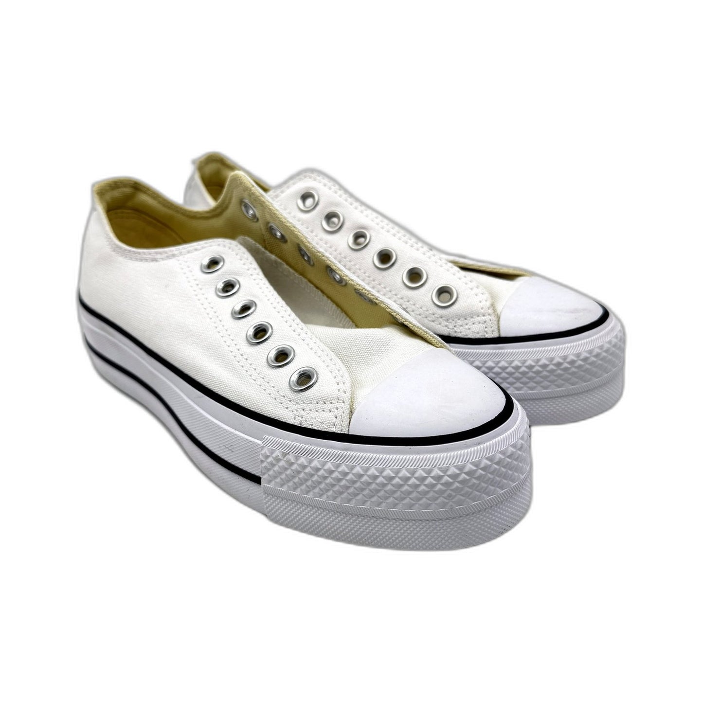 Converse Womens Canvas All Star Chunky Sneakers White US Size 5 -NO Laces DEMO