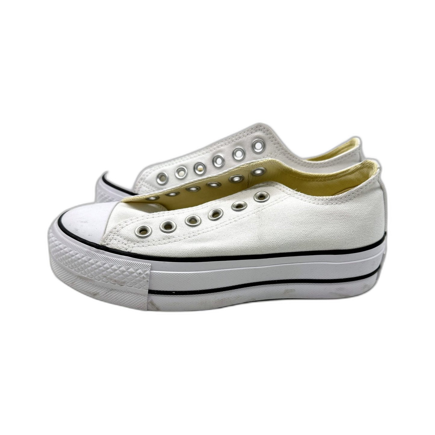 Converse Womens Canvas All Star Chunky Sneakers White US Size 5 -NO Laces DEMO