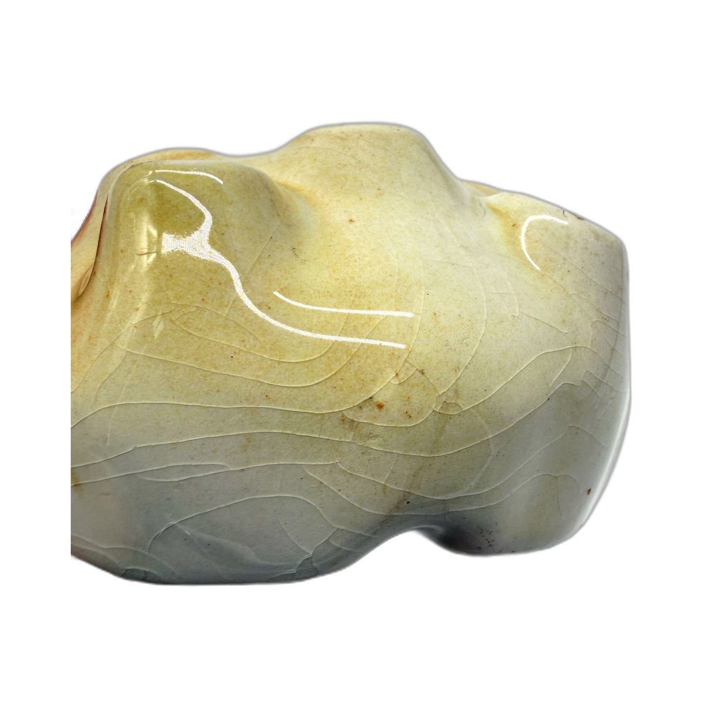 VINTAGE Grimwades Ceramic Tuba Flower Vase in Beige and Yellow Decorative Accent