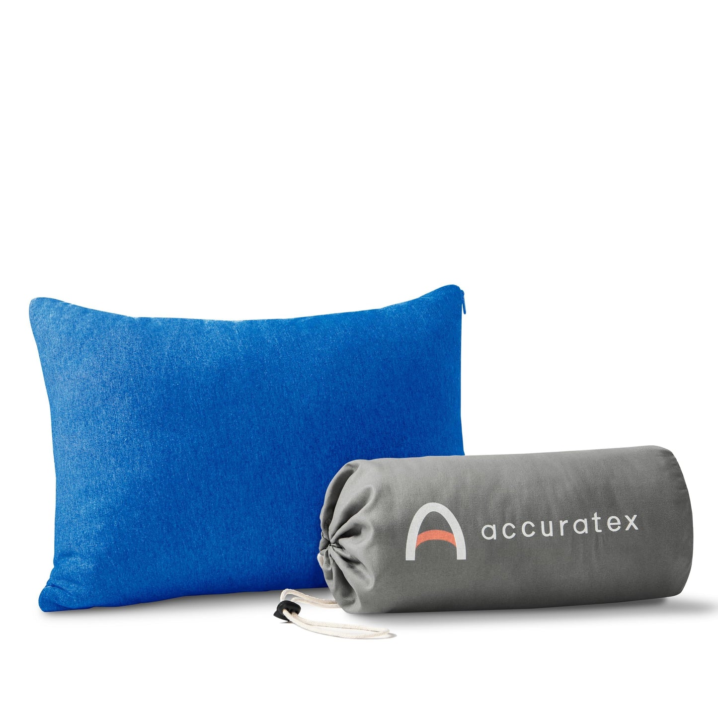 ACCURATEX Breathable Blue Cover Cotton Shredded Memory Foam Camping Pillow DEMO