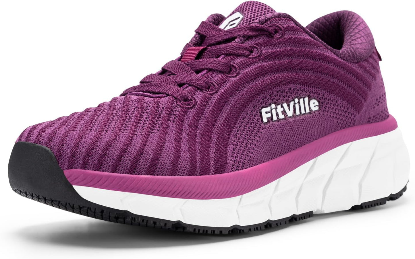 FitVille Lightweight WIDE FIT Raspberry Purple Road Running Shoes US 8W DEMO