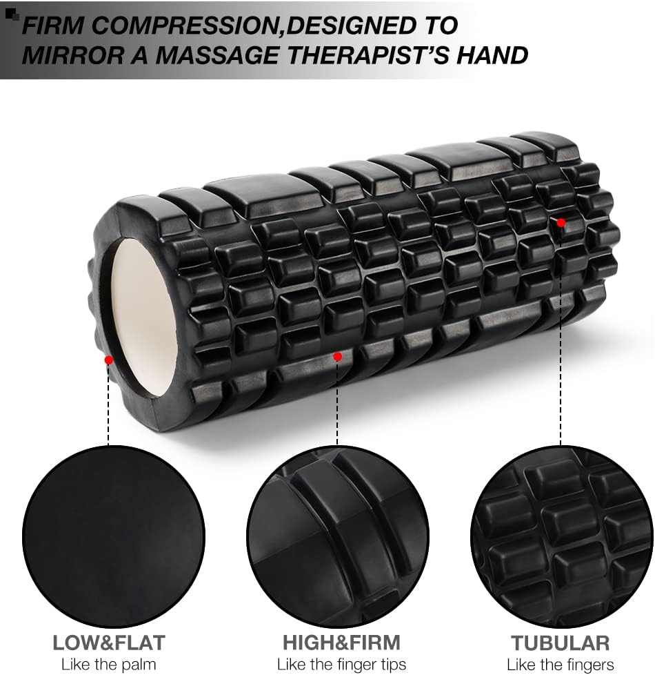 OSMOFUZE Black Balance Trainers EVA Foam Roller for Yoga, Pilates & Back NEW