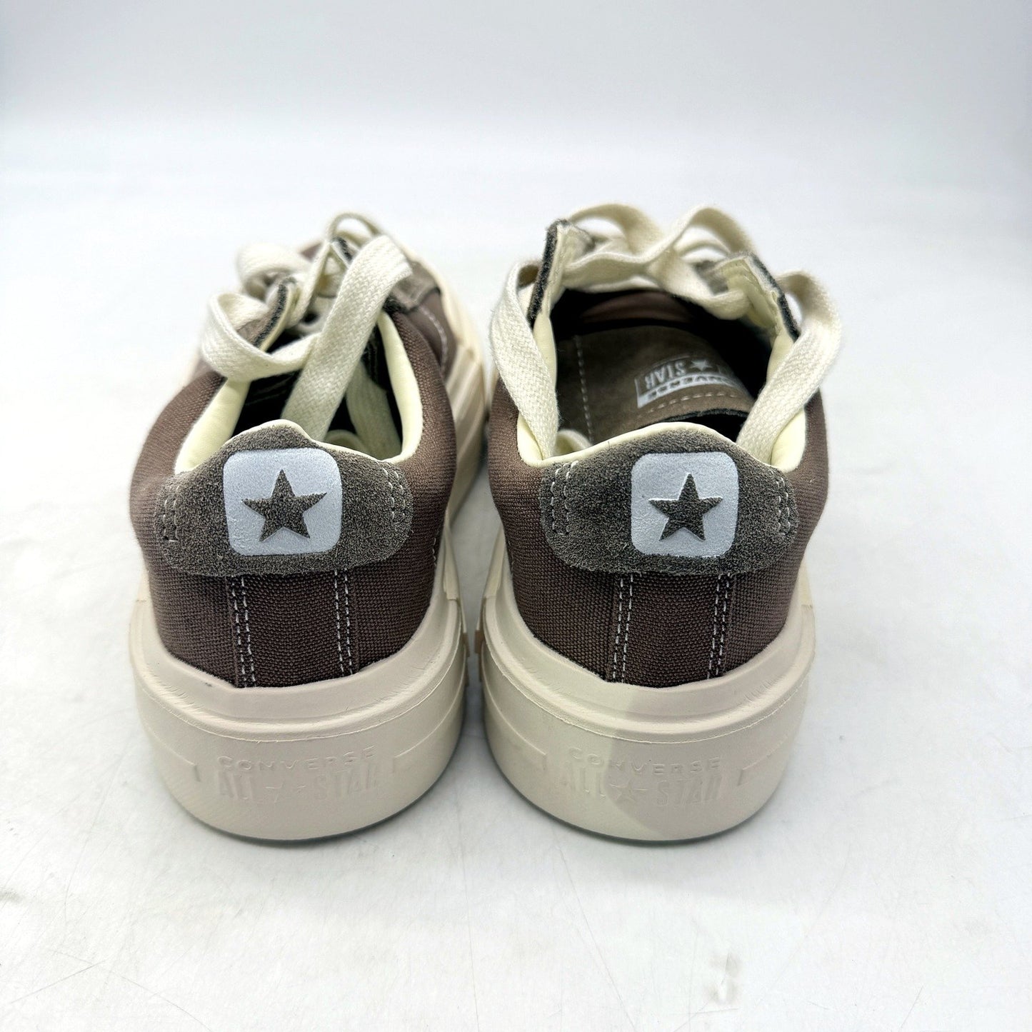 Converse Khaki Brown Canvas & Sueded Platform Sneakers Shoes US M 5.5 W 7.5 DEMO