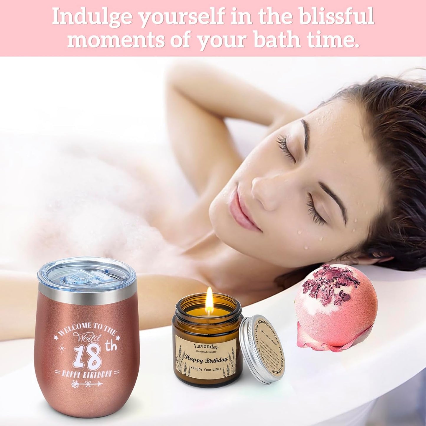 LEEGOHI 18th Birthday Bath Bombs Gift Set - Pamper Basket for Her, Relaxing NEW